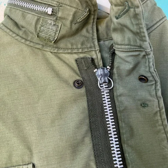 Vintage 1960s US Military M-65 Hooded Field Jacket Medium Army OG-107 No Liner - Picture 16 of 16